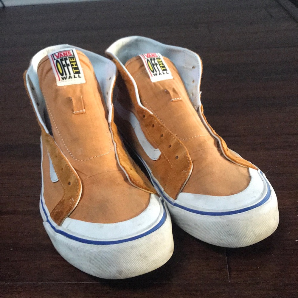 Vans orange/gold high tops